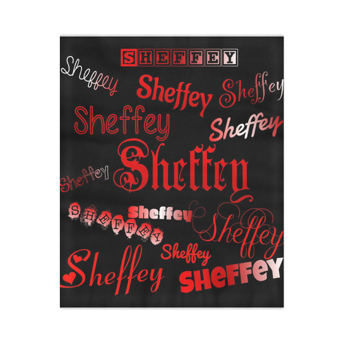 Sheffey Fonts - Red on Black Duvet Cover 86"x70" ( All-over-print)