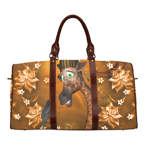 Funny giraffe with feathers