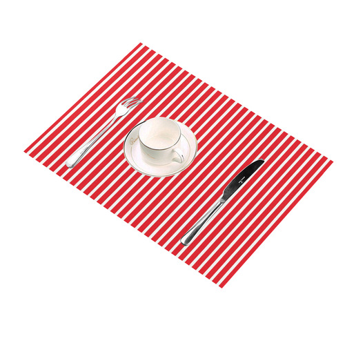 Red White Candy Striped Placemat 14’’ x 19’’ (Set of 6)