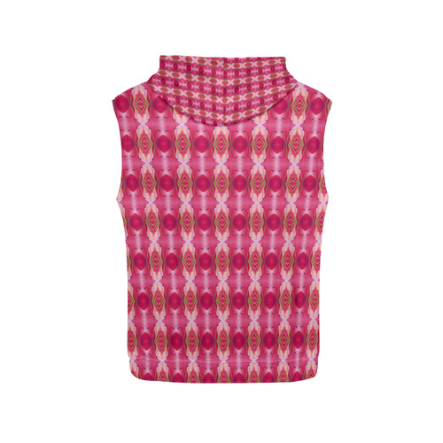 Pink Blast Floral All Over Print Sleeveless Hoodie for Women (Model H15)