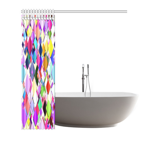 Colorful Squares Geometric Pattern Shower Curtain 72"x72"