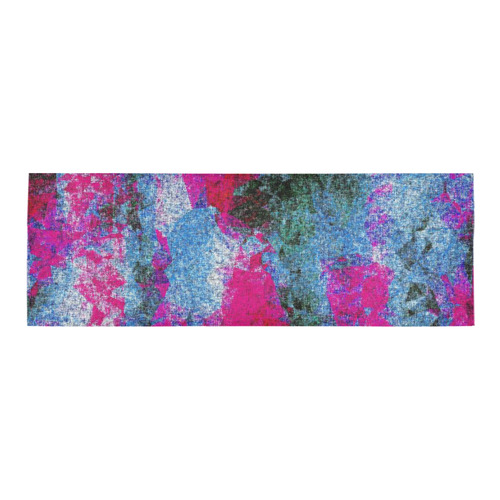 vintage psychedelic painting texture abstract in pink and blue with noise and grain Area Rug 9'6''x3'3''