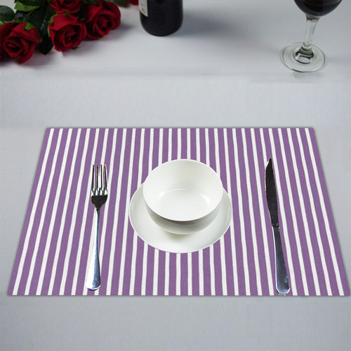 Purple White Candy Striped Placemat 14’’ x 19’’ (Set of 6)