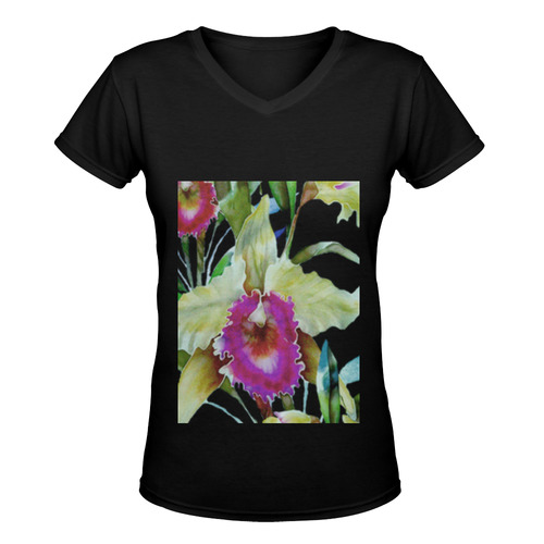 Orchid 6 Women's Deep V-neck T-shirt (Model T19)