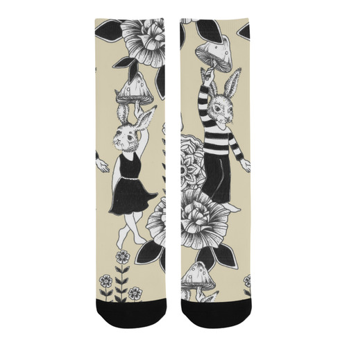 woodlands - bunny trip - pattern Trouser Socks