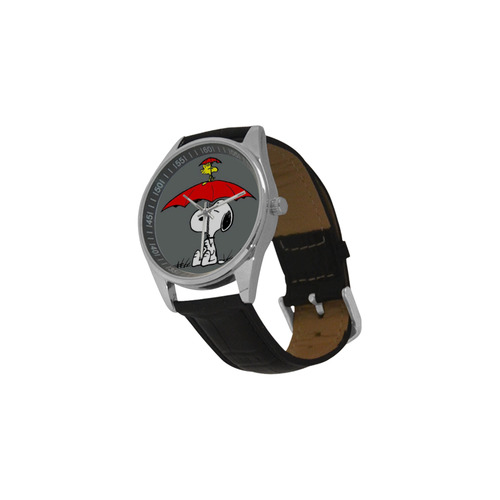 snoopy Watches Men's Casual Leather Strap Watch(Model 211)
