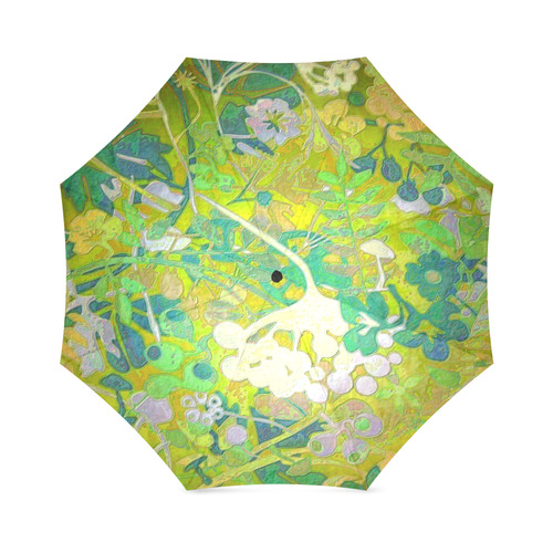 floral 1 in green and blue Foldable Umbrella (Model U01)