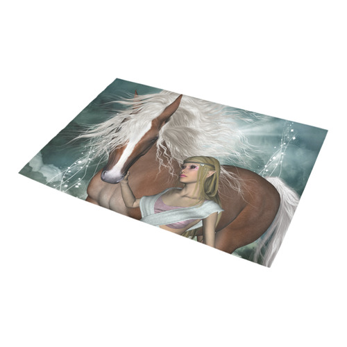 Wonderful fairy with horse Azalea Doormat 24" x 16" (Sponge Material)