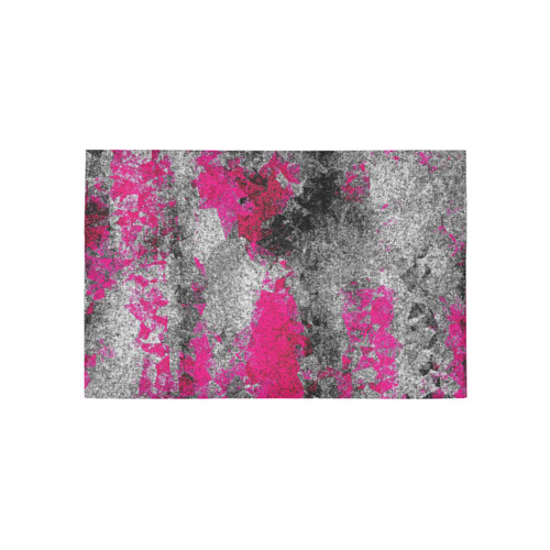 vintage psychedelic painting texture abstract in pink and black with noise and grain Area Rug 5'x3'3''