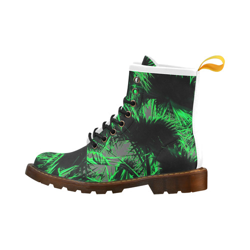 green palm leaves texture abstract background High Grade PU Leather Martin Boots For Men Model 402H