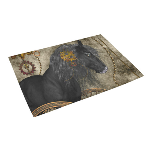 Beautiful wild horse with steampunk elements Azalea Doormat 24" x 16" (Sponge Material)
