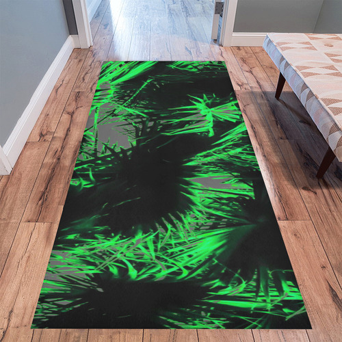 green palm leaves texture abstract background Area Rug 9'6''x3'3''