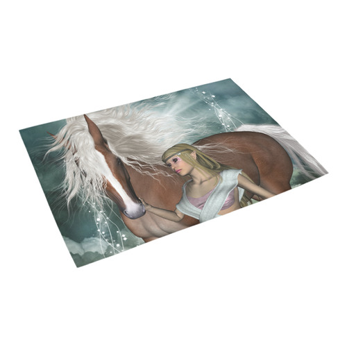 Wonderful fairy with horse Azalea Doormat 24" x 16" (Sponge Material)