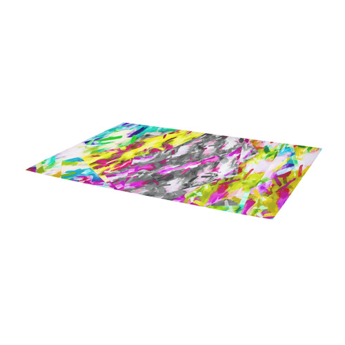 camouflage psychedelic splash painting abstract in pink blue yellow green purple Area Rug 9'6''x3'3''