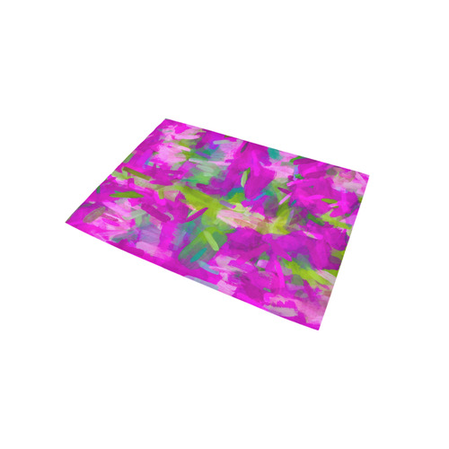 splash painting abstract texture in purple pink green Area Rug 5'x3'3''