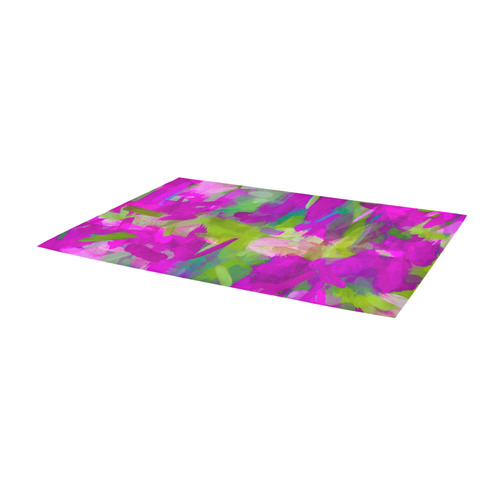 splash painting abstract texture in purple pink green Area Rug 9'6''x3'3''