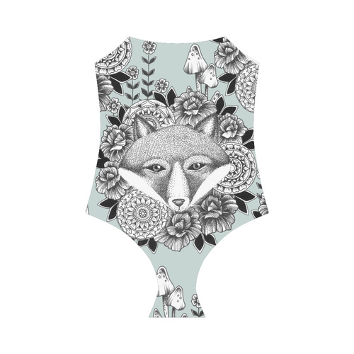 woodlands - fox and flowers pattern Strap Swimsuit ( Model S05)