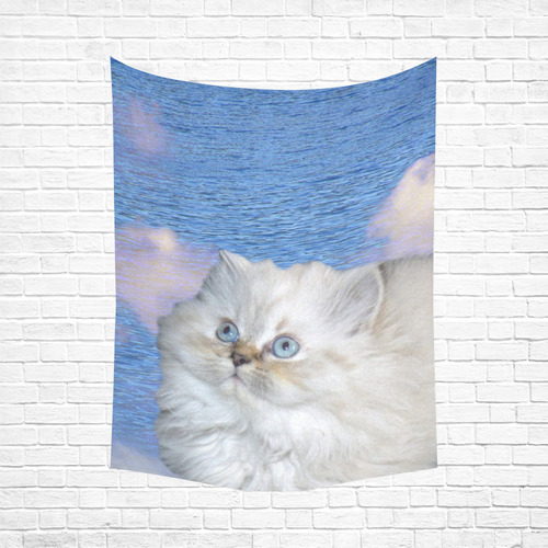 Cat and Water Cotton Linen Wall Tapestry 60"x 80"