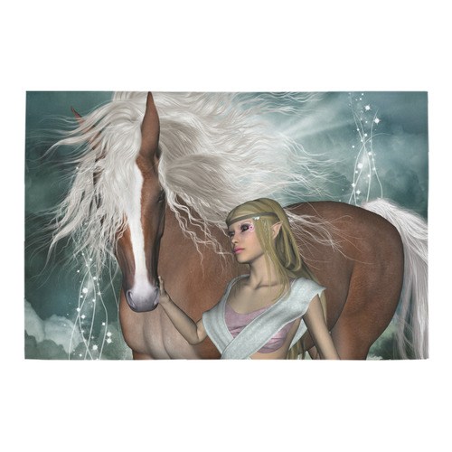 Wonderful fairy with horse Azalea Doormat 24" x 16" (Sponge Material)