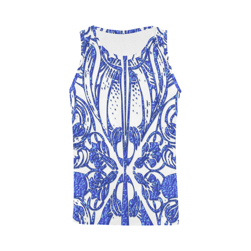 Lace Blue All Over Print Tank Top for Men (Model T43)