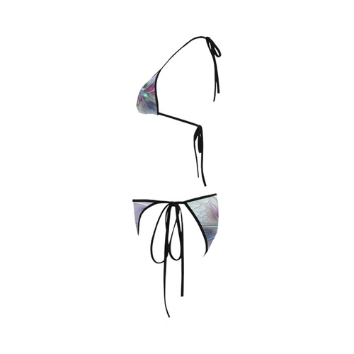 Colorful Fantasy Abstract Modern Fractal Flower Custom Bikini Swimsuit