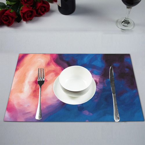 psychedelic milky way splash painting texture abstract background in red purple blue Placemat 12''x18''