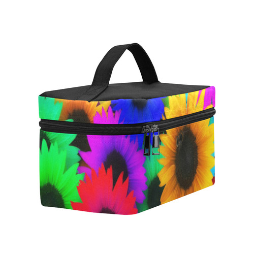 Neon Rainbow Pop Sunflowers Cosmetic Bag/Large (Model 1658)