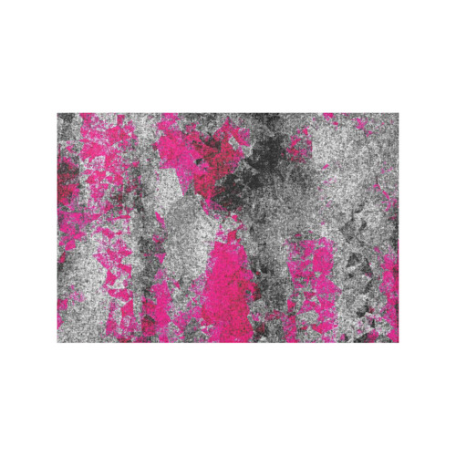 vintage psychedelic painting texture abstract in pink and black with noise and grain Placemat 12’’ x 18’’ (Set of 2)