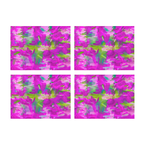 splash painting abstract texture in purple pink green Placemat 14’’ x 19’’ (Set of 4)