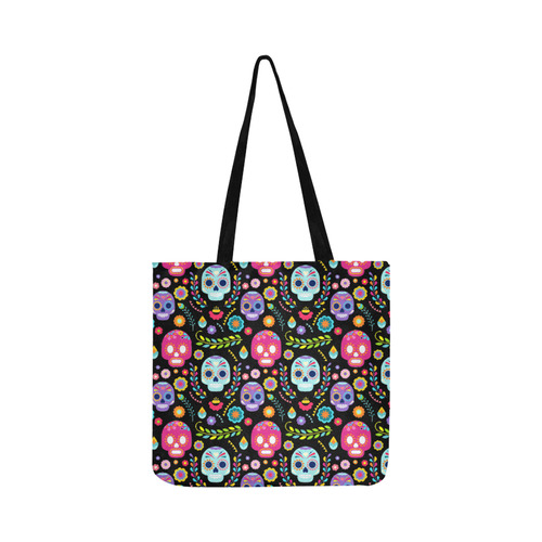 Sugar Skull Day of the Dead Floral Pattern Reusable Shopping Bag Model 1660 (Two sides)