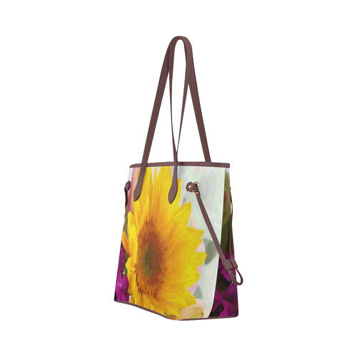 Floral Watercolor With Yellow Daisy Clover Canvas Tote Bag (Model 1661)