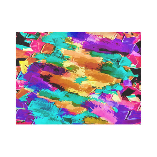 psychedelic splash painting texture abstract background in pink green purple yellow brown Placemat 14’’ x 19’’ (Set of 2)