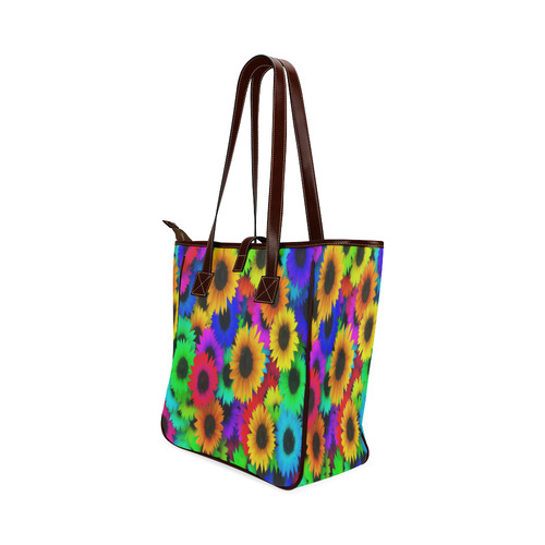 Neon Rainbow Pop Sunflowers Classic Tote Bag (Model 1644)