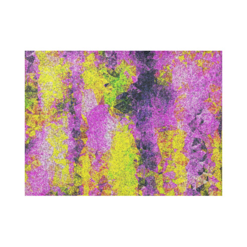 vintage psychedelic painting texture abstract in pink and yellow with noise and grain Placemat 14’’ x 19’’ (Set of 4)