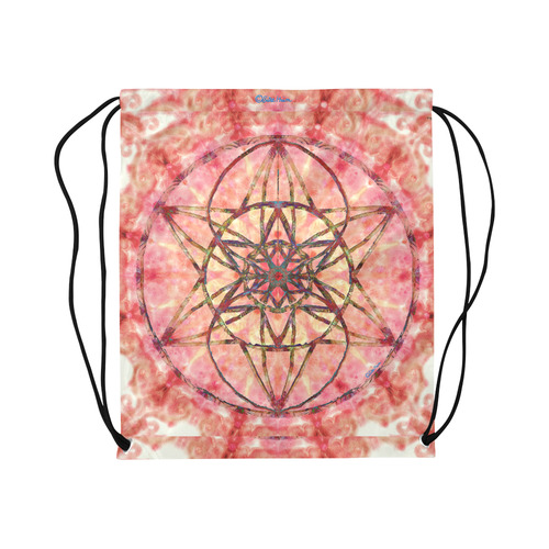 protection- vitality and awakening by Sitre haim Large Drawstring Bag Model 1604 (Twin Sides)  16.5"(W) * 19.3"(H)