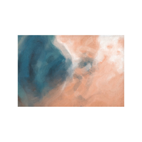 psychedelic splash painting texture abstract background in brown and blue Placemat 12’’ x 18’’ (Set of 4)