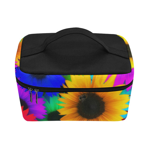 Neon Rainbow Pop Sunflowers Cosmetic Bag/Large (Model 1658)