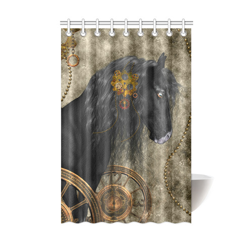 Beautiful wild horse with steampunk elements Shower Curtain 48"x72"