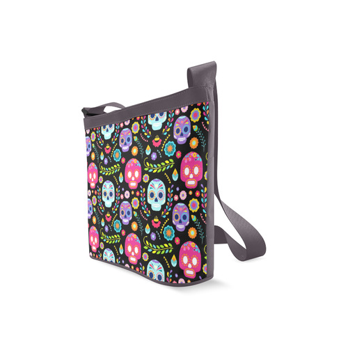 Day of the Dead Sugar Skull Floral Pattern Crossbody Bags (Model 1613)