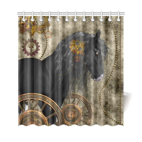 Beautiful wild horse with steampunk elements Shower Curtain 69"x72"