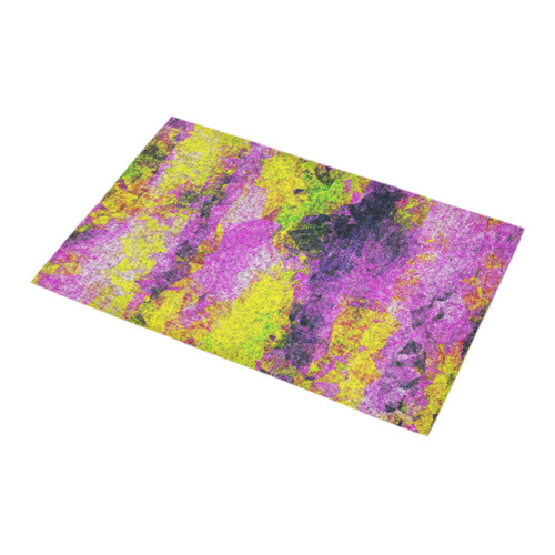 vintage psychedelic painting texture abstract in pink and yellow with noise and grain Bath Rug 16''x 28''