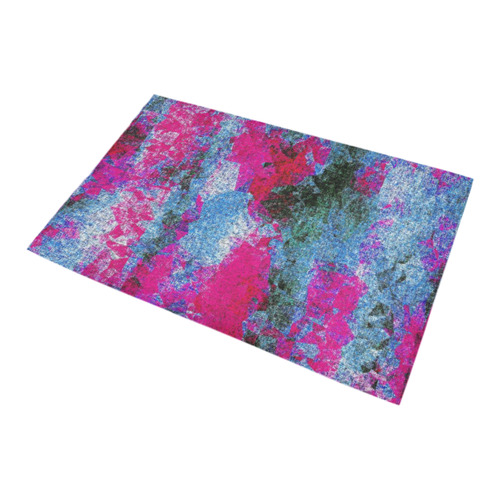 vintage psychedelic painting texture abstract in pink and blue with noise and grain Bath Rug 20''x 32''