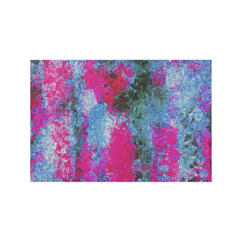 vintage psychedelic painting texture abstract in pink and blue with noise and grain Placemat 12’’ x 18’’ (Set of 2)