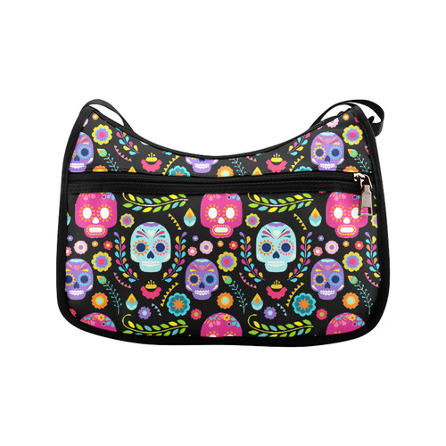 Day of the Dead Sugar Skull Floral Pattern Crossbody Bags (Model 1616)