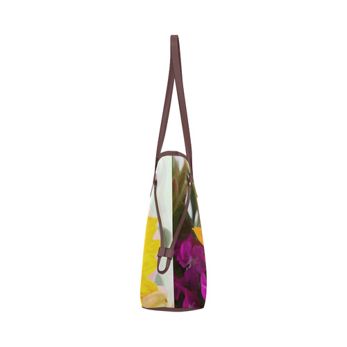 Floral Watercolor With Yellow Daisy Clover Canvas Tote Bag (Model 1661)