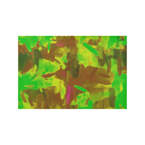 camouflage painting texture abstract background in green yellow brown Placemat 12’’ x 18’’ (Four Pieces)