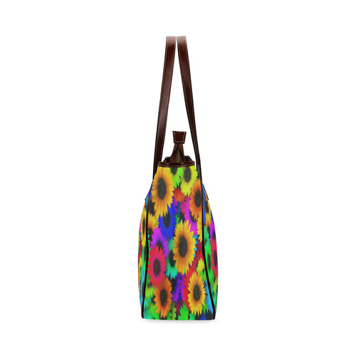 Neon Rainbow Pop Sunflowers Classic Tote Bag (Model 1644)
