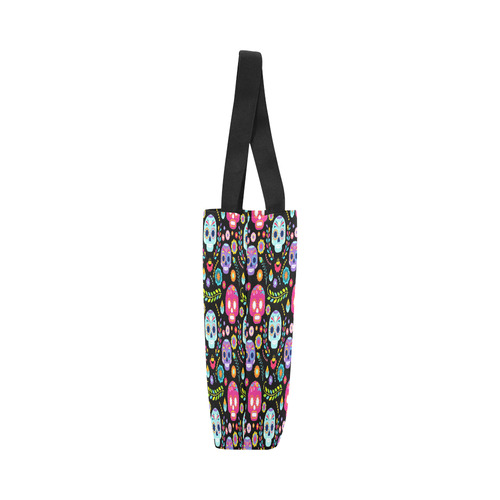 Sugar Skull Day of the Dead Floral Pattern Canvas Tote Bag (Model 1657)