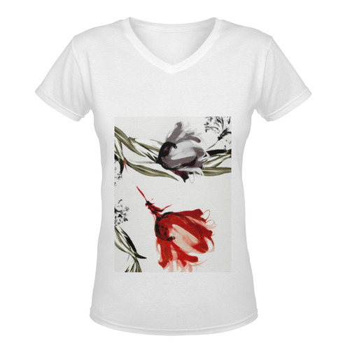 Tulup Women's Deep V-neck T-shirt (Model T19)