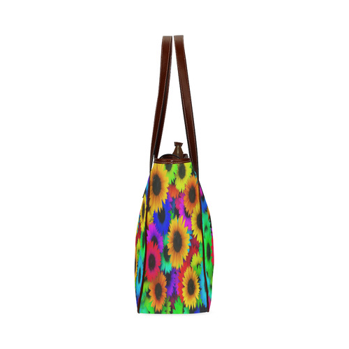 Neon Rainbow Pop Sunflowers Classic Tote Bag (Model 1644)